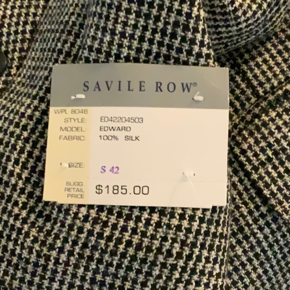 Savile Row Men’s Silk Black White Tweed Bl… - Picture 4 of 5